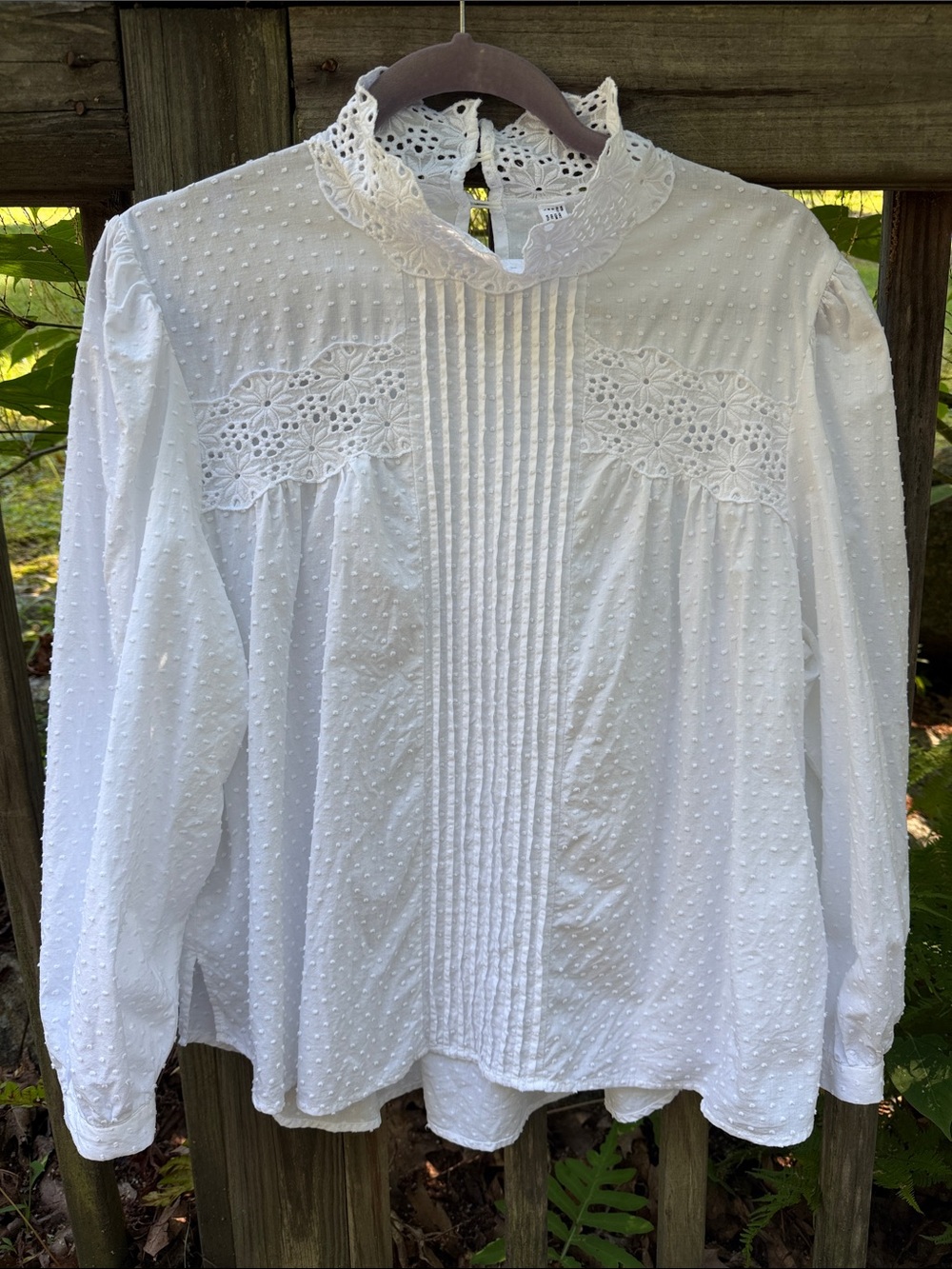 Mango High Neck Pintuck Blouse Size US 8